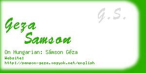 geza samson business card