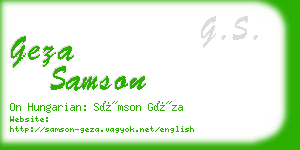 geza samson business card